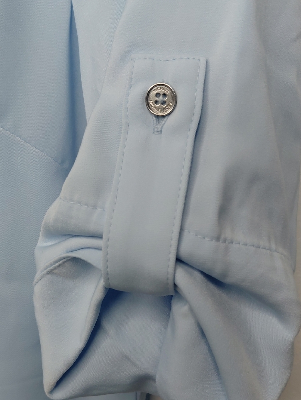 Michael Kors Pale Blue Button-Front Blouse with Roll Tabs - Picture 3 of 6